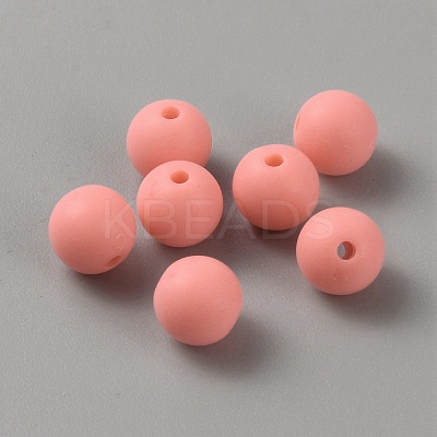 Acrylic Frosted Round Beads FACR-WH0001-06A-03-1