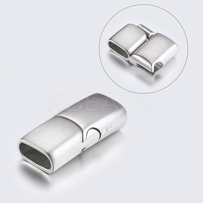 Tarnish Resistant 304 Stainless Steel Magnetic Clasps with Glue-in Ends STAS-P181-25P-1