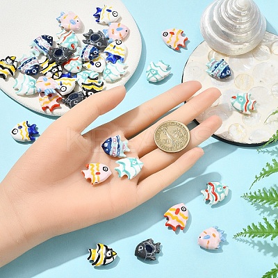 10Pcs Handmade Porcelain Beads PORC-YW0001-24A-1