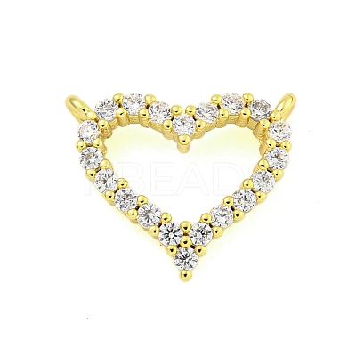 Rack Plating Brass Micro Pave Clear Cubic Zirconia Charms KK-U021-03G-1