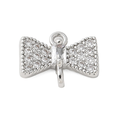 Brass Micro Pave Cubic Zirconia Connector Charms KK-U056-53P-1