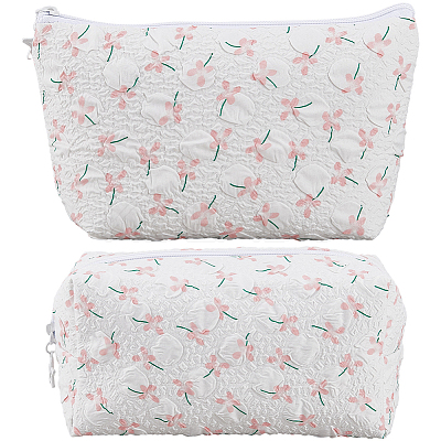2Pcs 2 Styles Portable Travel Polyester Cosmetic Zipper Storage Clutch Bags ABAG-CY0001-01B-1