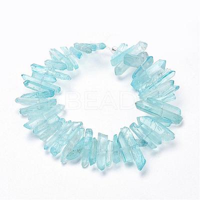 Natural Quartz Crystal Points Beads Strands G-K181-B01-1