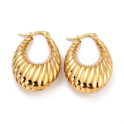 Ion Plating(IP) 304 Stainless Steel Hoop Earrings EJEW-O096-38G-1