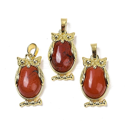 Natural Red Jasper Pendant KK-F887-02G-19-1