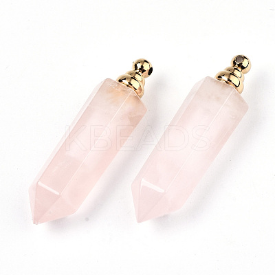Faceted Natural Rose Quartz Pendants G-T131-13-1