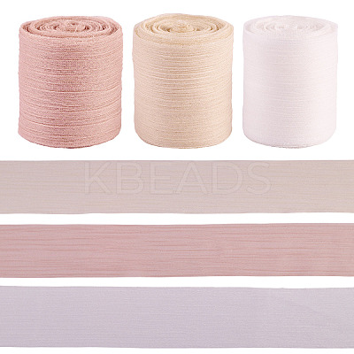 3 Rolls 3 Colors Wrinkle Polyester Ribbon OCOR-TA0002-98C-1