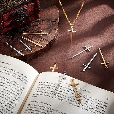 16Pcs 2 Colors 201 Stainless Steel Pendants STAS-UN0049-65-1