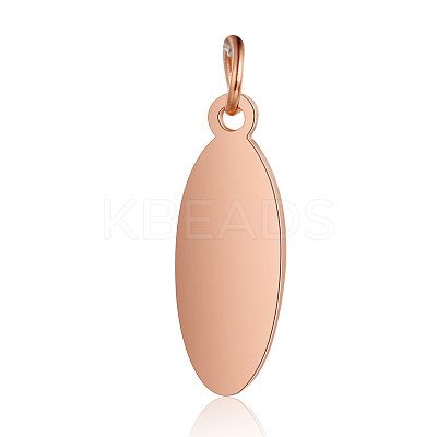 Ion Plating(IP) 304 Stainless Steel Stamping Blank Tag Pendants LS-STAS-I311-20B-RG-1