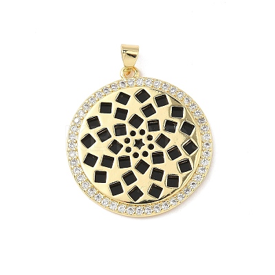 Brass Micro Pave Cubic Zirconia Resin Pendants KK-L239-047G-A-1