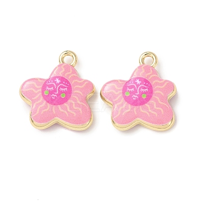 Double Face Printed Alloy Pendants LS-FIND-D038-04G-1