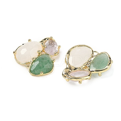 Natural Amethyst/Green Aventurine/Quartz Crystal  Links connectors G-E526-28M-1