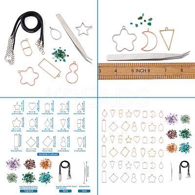 DIY UV/Epoxy Resin Pendant Necklace Making Kits DIY-TA0008-72-1