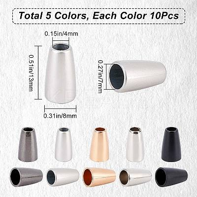 50Pcs 5 Colors Alloy Cord Ends FIND-GF0003-60-1