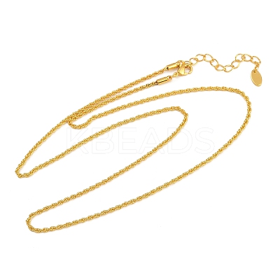 2MM Brass Rope Chain Necklaces for Women Men NJEW-G174-01G-1
