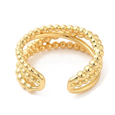 Rack Plating Brass Criss Cross Open Cuff Rings for Women LS-RJEW-M148-06G-1