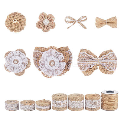 Handmade Imitation Hemp Costume Accessories with Imitation Pearl DIY-NB0002-29-1