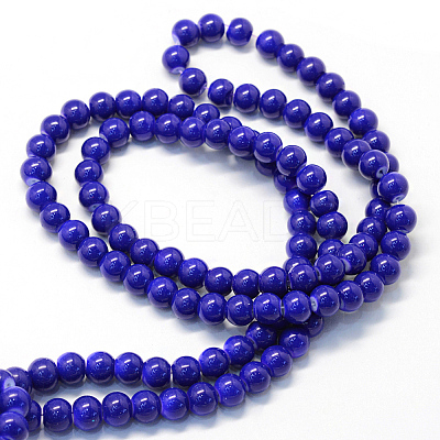 Baking Paint Glass Round Bead Strands DGLA-Q020-8mm-35-1