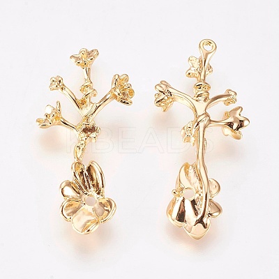 Brass Filigree Joiners Links KK-K230-48G-NF-1