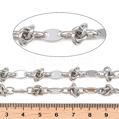 304 Stainless Steel Coffee Bean Chains with Knot Link Chains CHS-B013-03P-1