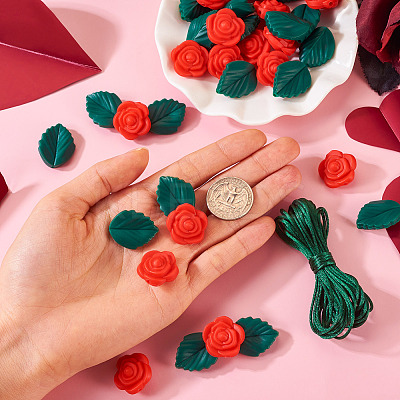 DIY Rose Flower Nursing Necklaces Making Kit for Kids Chewing Teething DIY-TA0006-35-1