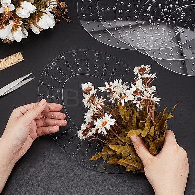 5Pcs Acrylic Round Oval Wreath Boards DIY-WH0570-18-1