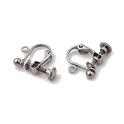 316 Surgical Stainless Steel Clip-on Earring Findings STAS-H240-45P-1