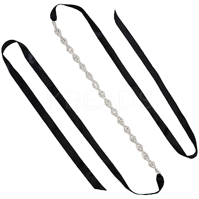 Metal Full Crystal Rhinestone Horse Eye Bridal Waist Belts for Wedding Dress AJEW-WH20080-65F-S-1