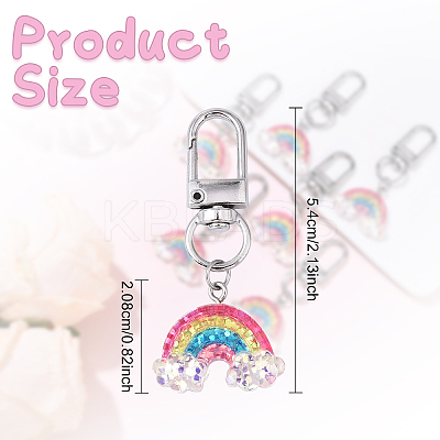 6Pcs Resin Pendant Decorations KEYC-YW00210-1