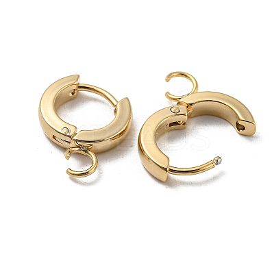 201 Stainless Steel Huggie Hoop Earrings Findings STAS-A167-01I-G-1