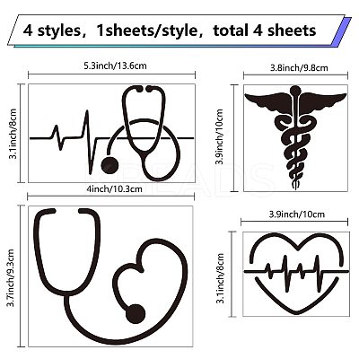 4Pcs 4 Styles Valentine's Day PET Waterproof Self-adhesive Car Stickers DIY-WH0308-225A-002-1