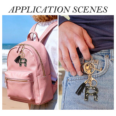 1Pc Resin Letter Keychains KEYC-TADJ0001-09R-1
