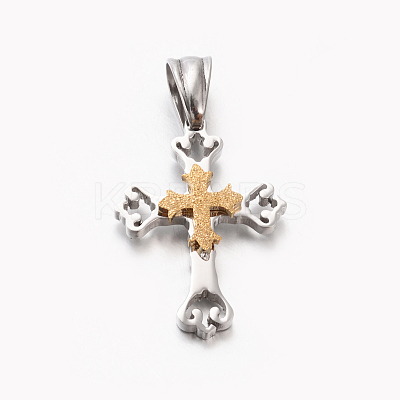 New Gift Men's 201 Stainless Steel Cross Pendants STAS-F010-67-1