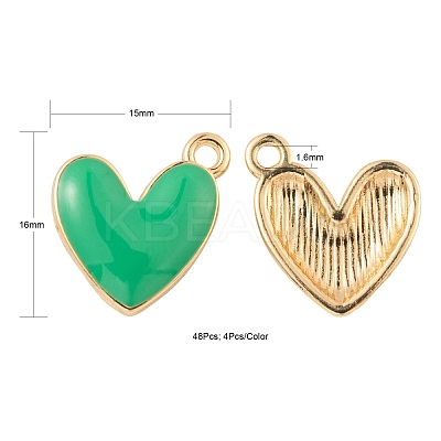 48Pcs Eco-Friendly Zinc Alloy Enamel Pendants FIND-LS0001-09-NR-1