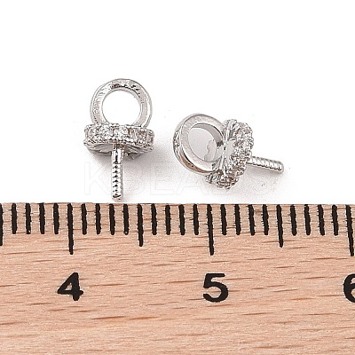Brass with Cubic Zirconia Peg Bails KK-B087-13A-P-1