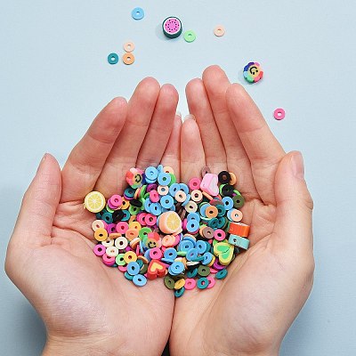 126g 15 Colors Handmade Polymer Clay Beads CLAY-SZ0001-32-1