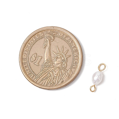 Natural Cultured Freshwater Pearl Potato Links Connector Charms PALLOY-JF04173-02-1
