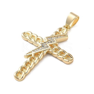 Brass Micro Pave Clear Cubic Zirconia Pendants KK-A212-06H-G-1