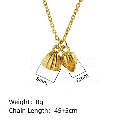 Lotus Pod 304 Stainless Steel Pendant Necklaces for Women TL8108-1-1