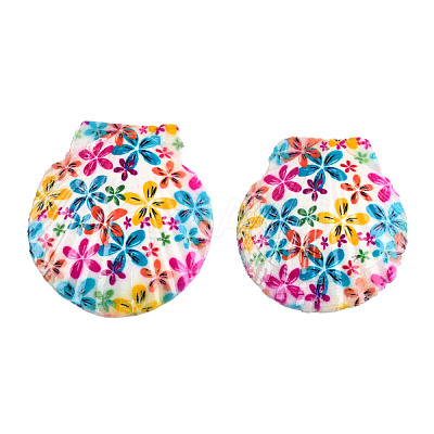 Printed Natural Freshwater Shell Big Pendants SHEL-N032-235-05-1