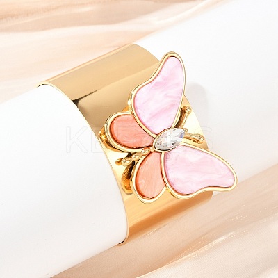 304 Stainless Steel Acrylic Cuff Bangles for Women BJEW-A049-05G-01-1