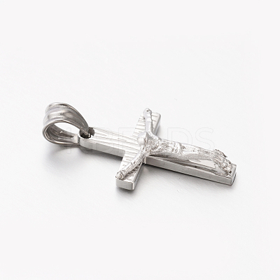 Tarnish Resistant Easter Theme Men's 201 Stainless Steel Crucifix Cross Pendants STAS-F010-21P-1