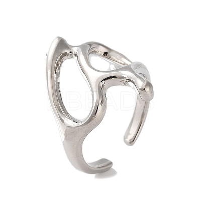 Rack Plating Brass Cuff Rings RJEW-D025-07P-1