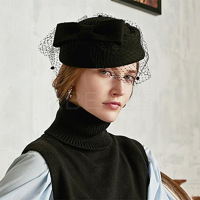 3Pcs 3 Colors Polyester Oval Pillbox Stewardess Fascinator Hat Base for Millinery AJEW-FG0002-75-1