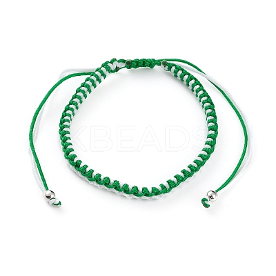 Adjustable Two Tone Nylon Cord Braided Bead Bracelets BJEW-JB05852-05-1