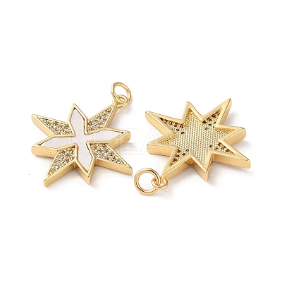 Brass Micro Pave Cubic Zirconia Pendants KK-B083-25D-G-1