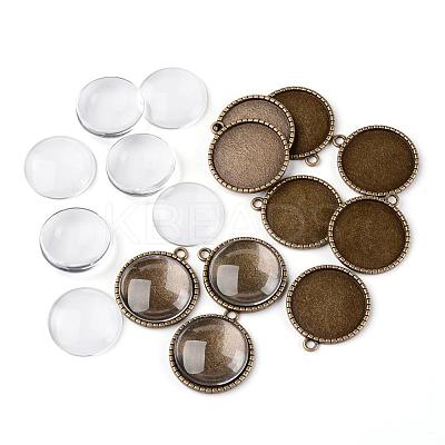 25mm Transparent Clear Domed Glass Cabochon Cover for Alloy Photo Pendant Making KK-X0024-NR-1