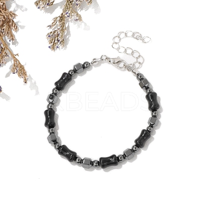 Adjustable Synthetic Non-magnetic Hematite Bead Stretch Bracelets PW-WG03C29-01-1