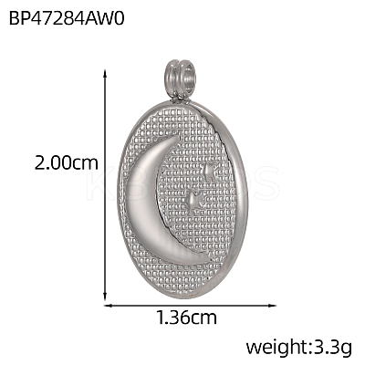 304 Stainless Steel Pendants STAS-OY011-53P-1