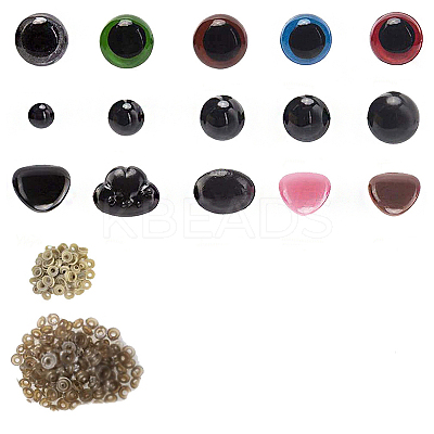 Craft Plastic Doll Eyes & Nose Set DOLL-PW0001-434B-1